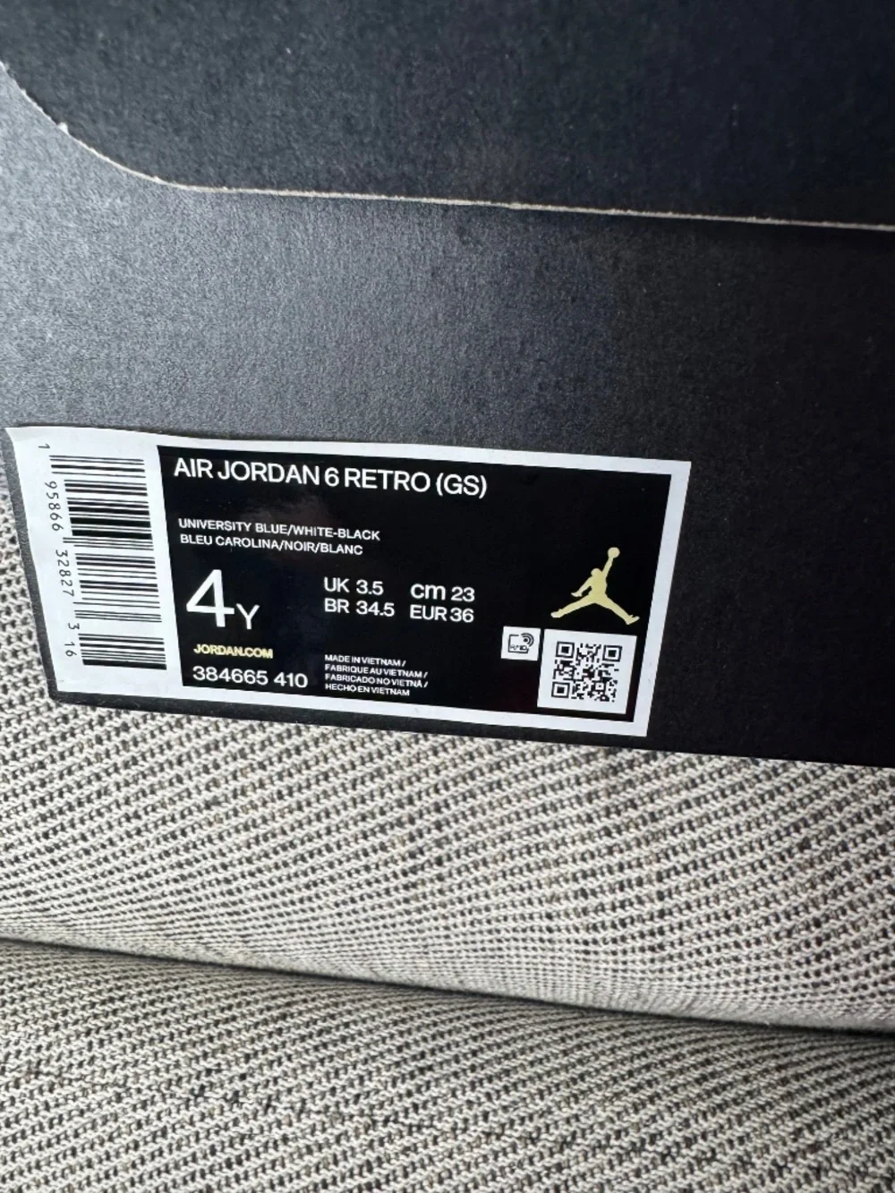Jordan 6 Retro UNC White (GS)